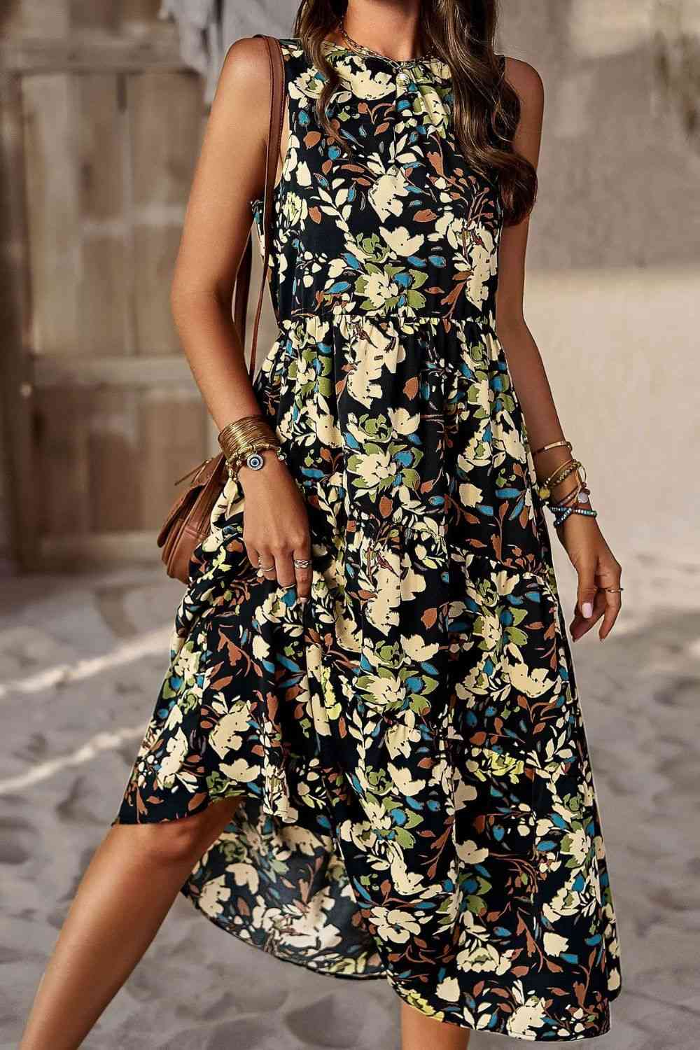 Printed dress with pocket