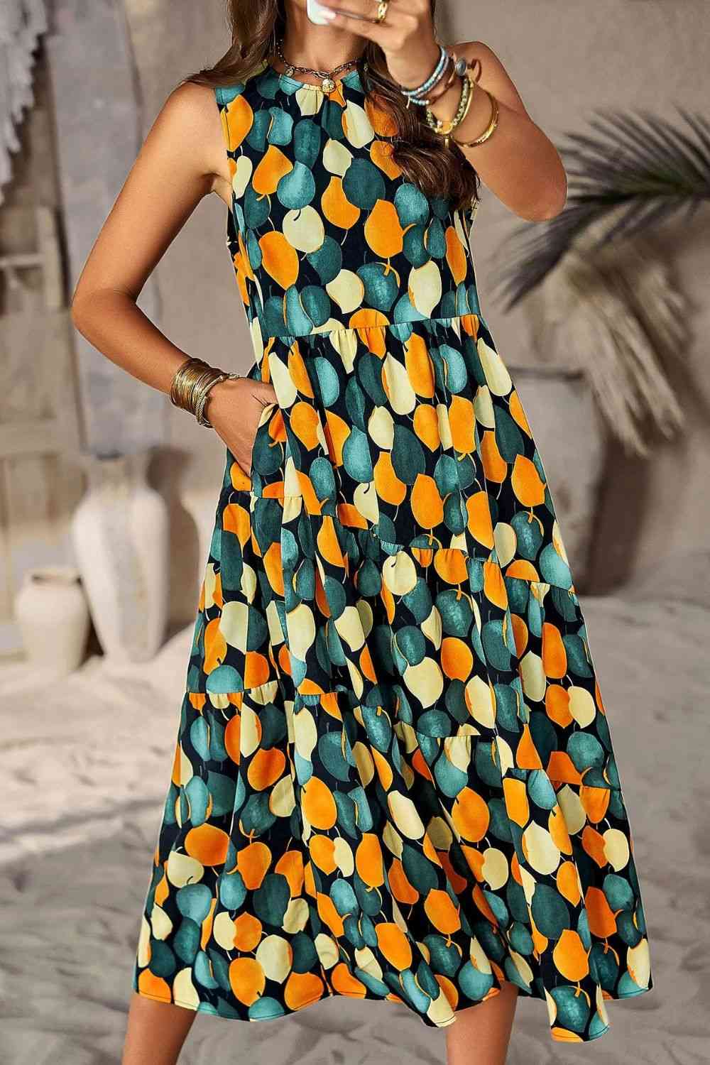 Printed dress with pocket