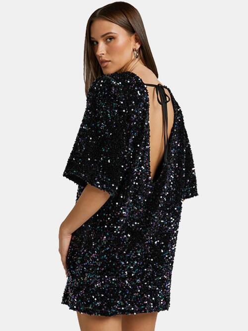 Sequin tie dress