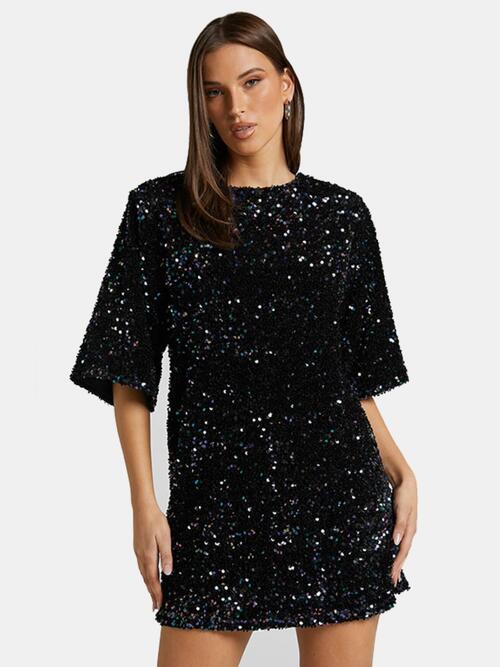 Sequin tie dress